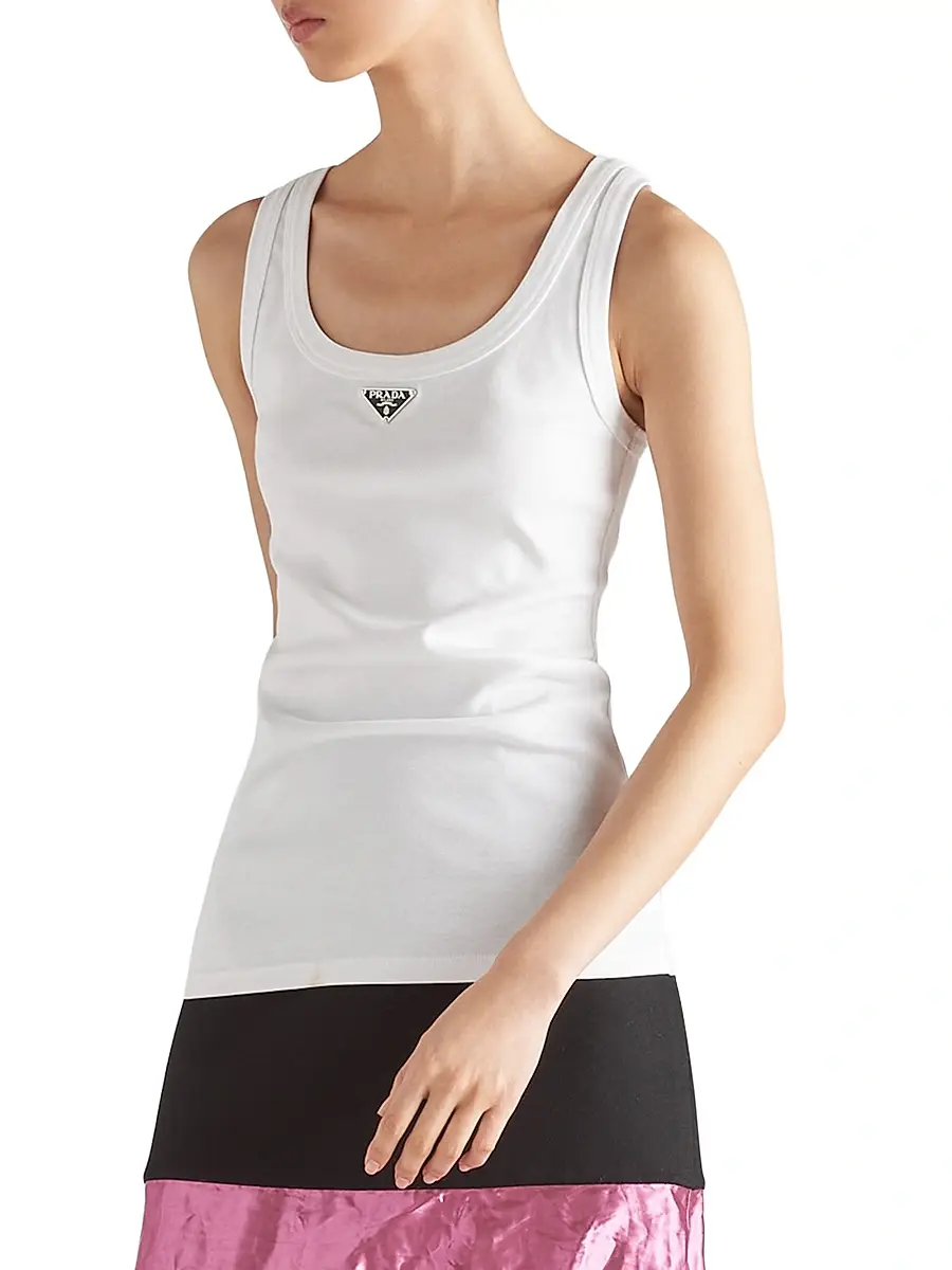 Prada Women's Ribbed Knit Jersey Tank Top | Thumbnail 2 Prada Women's Ribbed Knit Jersey Tank Top | Thumbnail 2