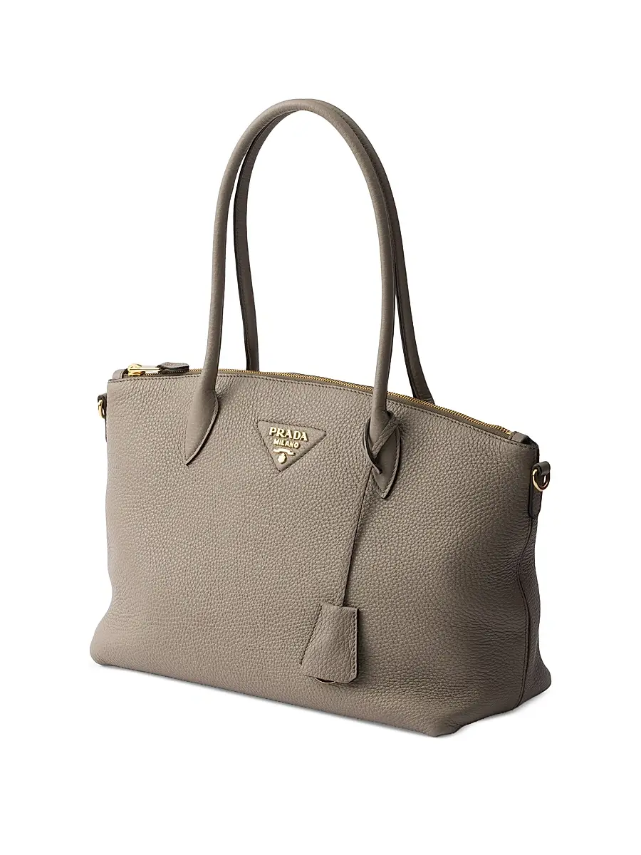 Prada Women's Leather Tote Bag - Grey | Thumbnail 2 Prada Women's Leather Tote Bag - Grey | Thumbnail 2