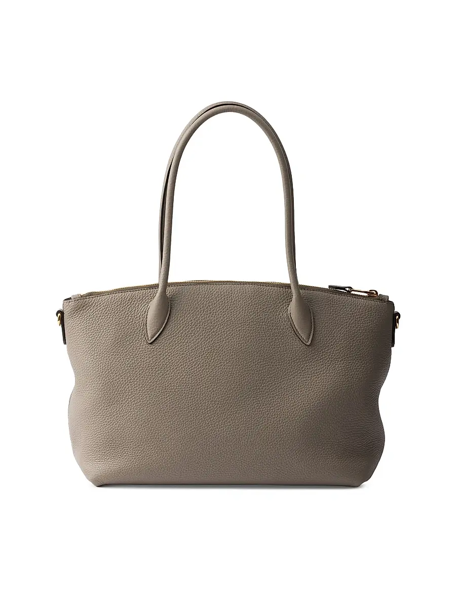 Prada Women's Leather Tote Bag - Grey | Thumbnail 3 Prada Women's Leather Tote Bag - Grey | Thumbnail 3