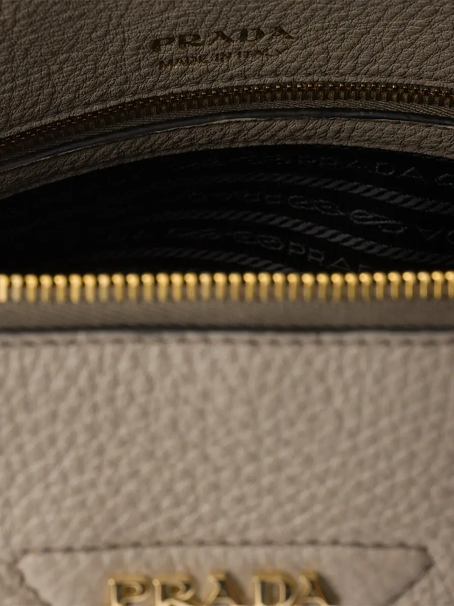 Prada Women's Leather Tote Bag - Grey | Thumbnail 4 Prada Women's Leather Tote Bag - Grey | Thumbnail 4