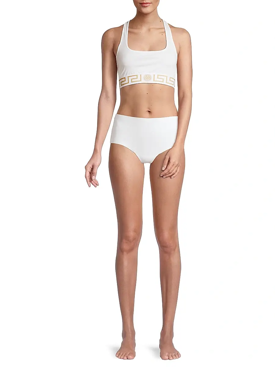 Versace Women's Greca Border Sports Bra | Thumbnail 2 Versace Women's Greca Border Sports Bra | Thumbnail 2