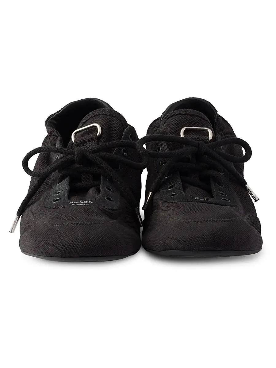 Prada Women's Collapse Canvas Sneakers - Black | Thumbnail 2 Prada Women's Collapse Canvas Sneakers - Black | Thumbnail 2
