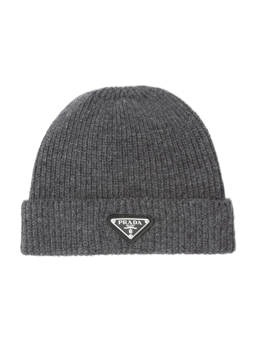 Prada Men's Wool and Cashmere Beanie - Grey