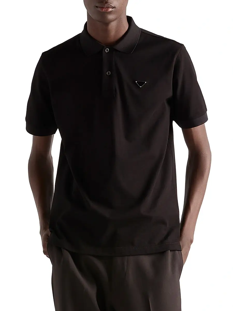 Prada Men's Piqué Polo Shirt | Thumbnail 2 Prada Men's Piqué Polo Shirt | Thumbnail 2