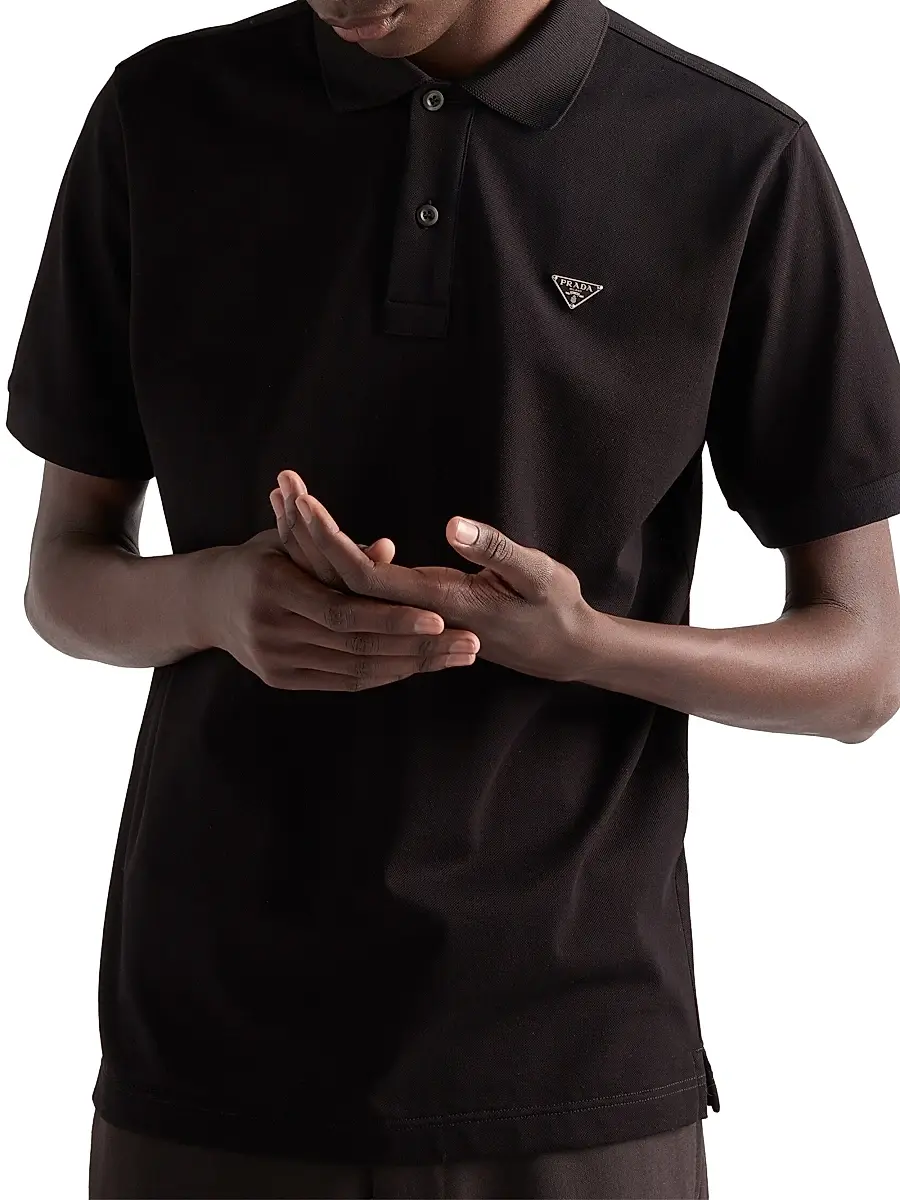 Prada Men's Piqué Polo Shirt | Thumbnail 3 Prada Men's Piqué Polo Shirt | Thumbnail 3