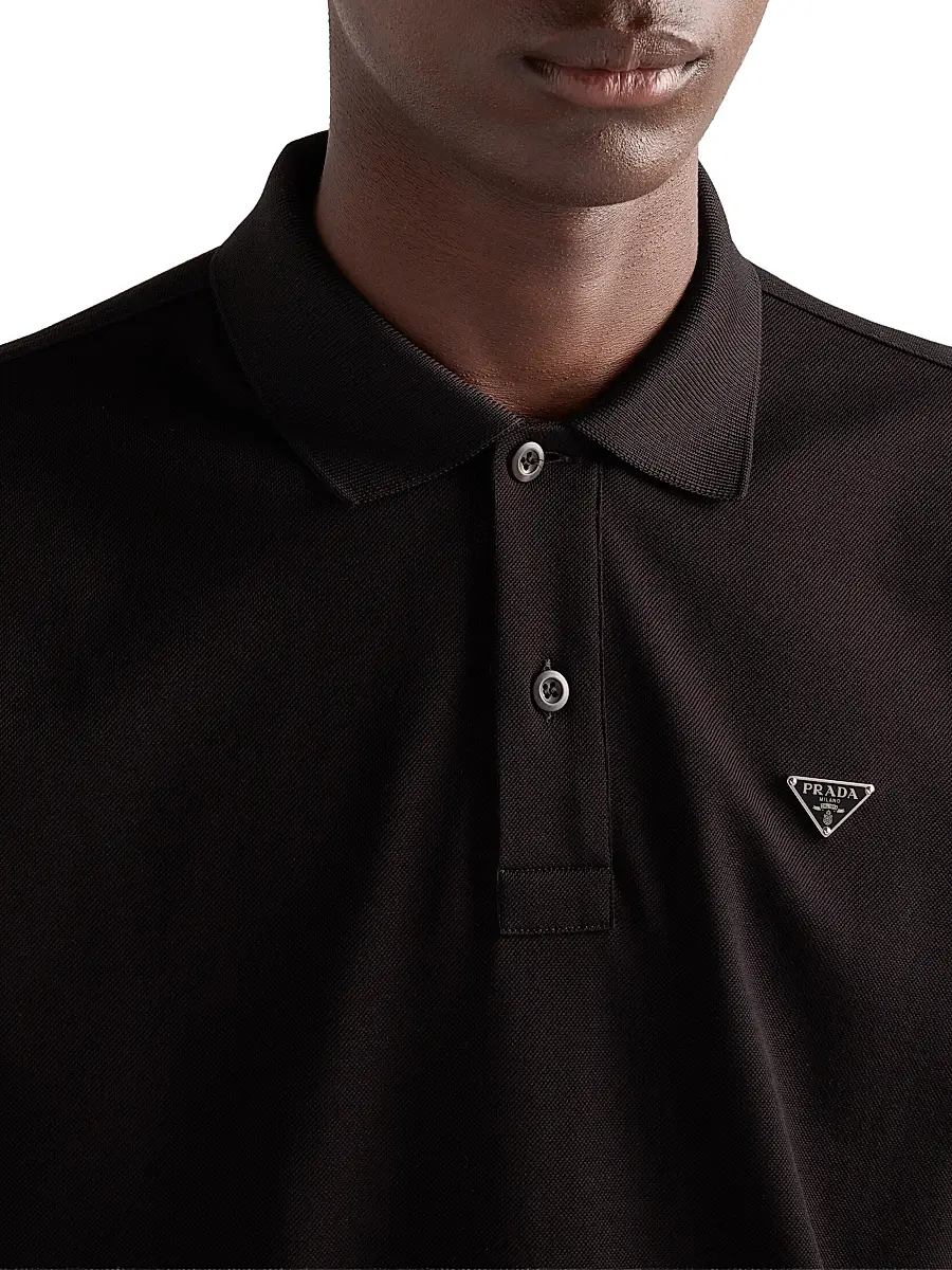 Prada Men's Piqué Polo Shirt | Thumbnail 5 Prada Men's Piqué Polo Shirt | Thumbnail 5