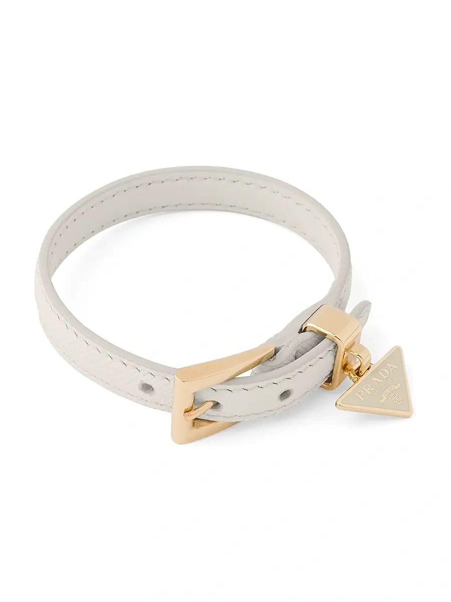 Prada Women's Saffiano Leather Bracelet - Beige Khaki | Thumbnail 3 Prada Women's Saffiano Leather Bracelet - Beige Khaki | Thumbnail 3