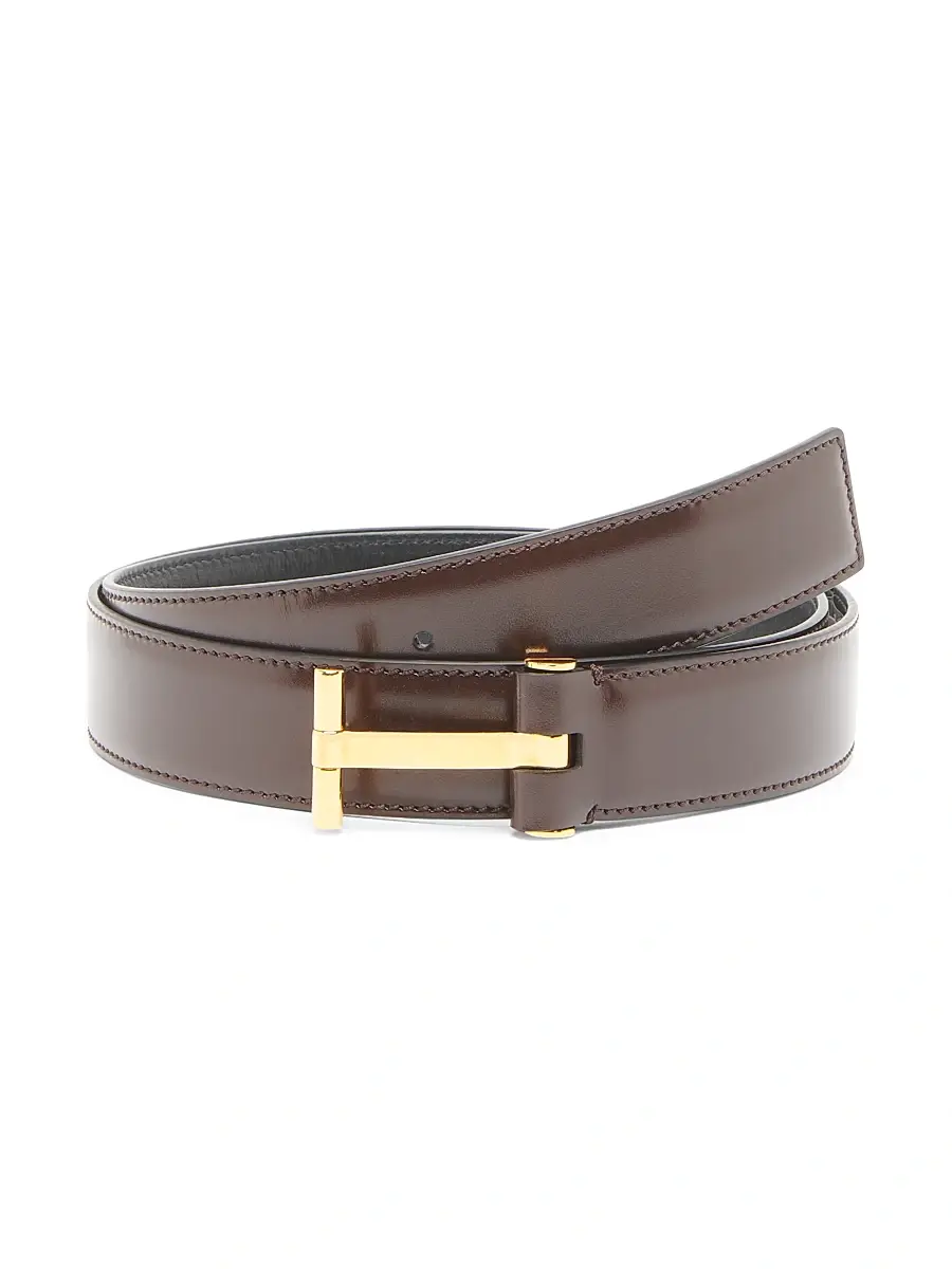Tom Ford Men's Classic Leather T Belt | Image 1 Tom Ford Men's Classic Leather T Belt | Image 1