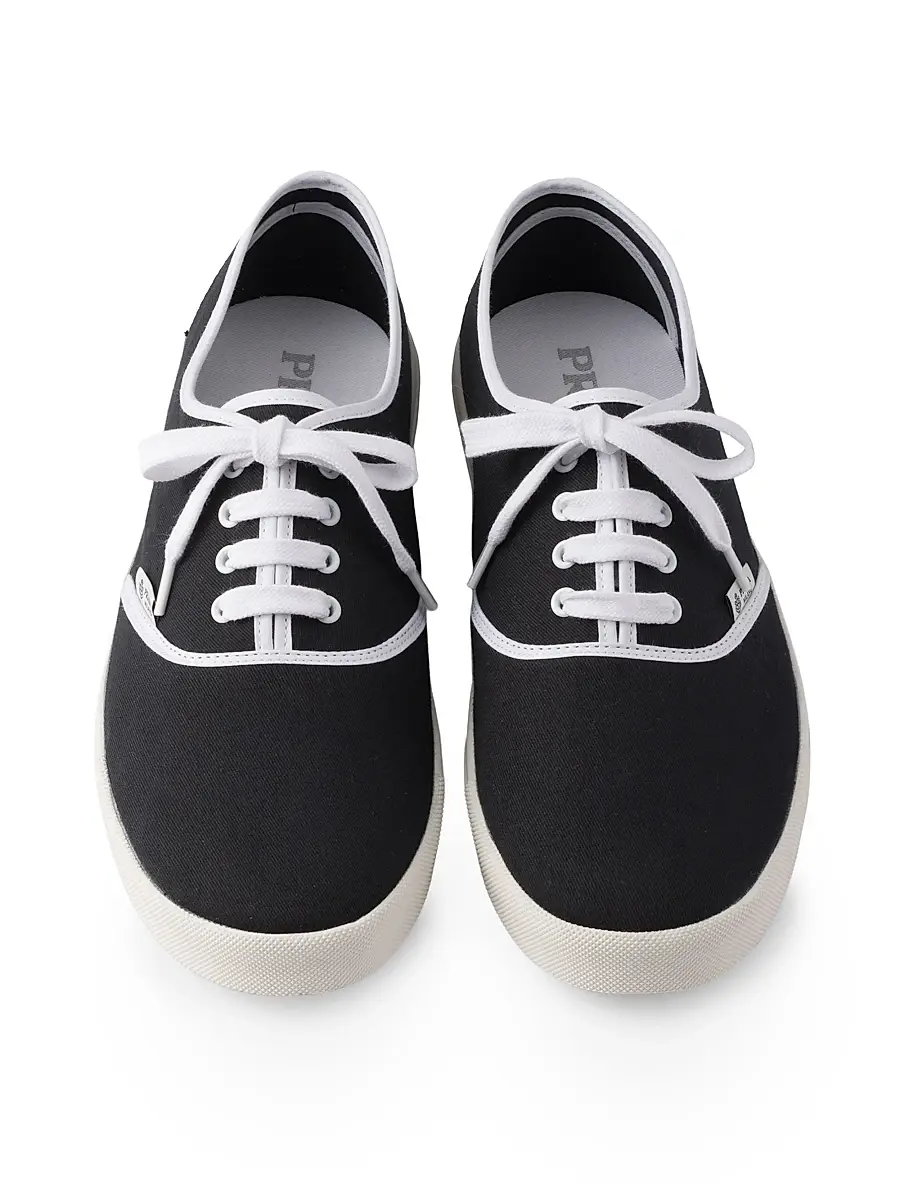 Prada Men's Drill Fabric Sneakers - Black | Thumbnail 2