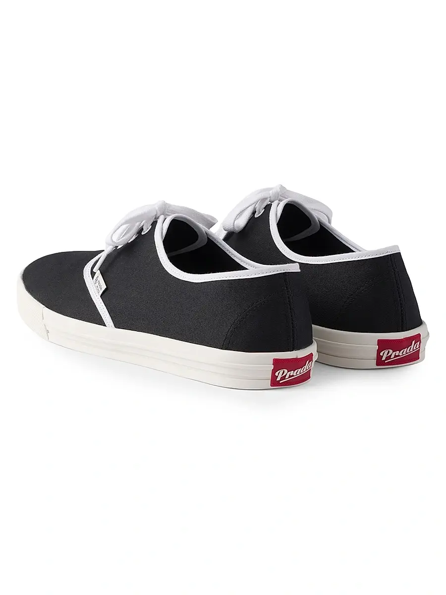 Prada Men's Drill Fabric Sneakers - Black | Thumbnail 3