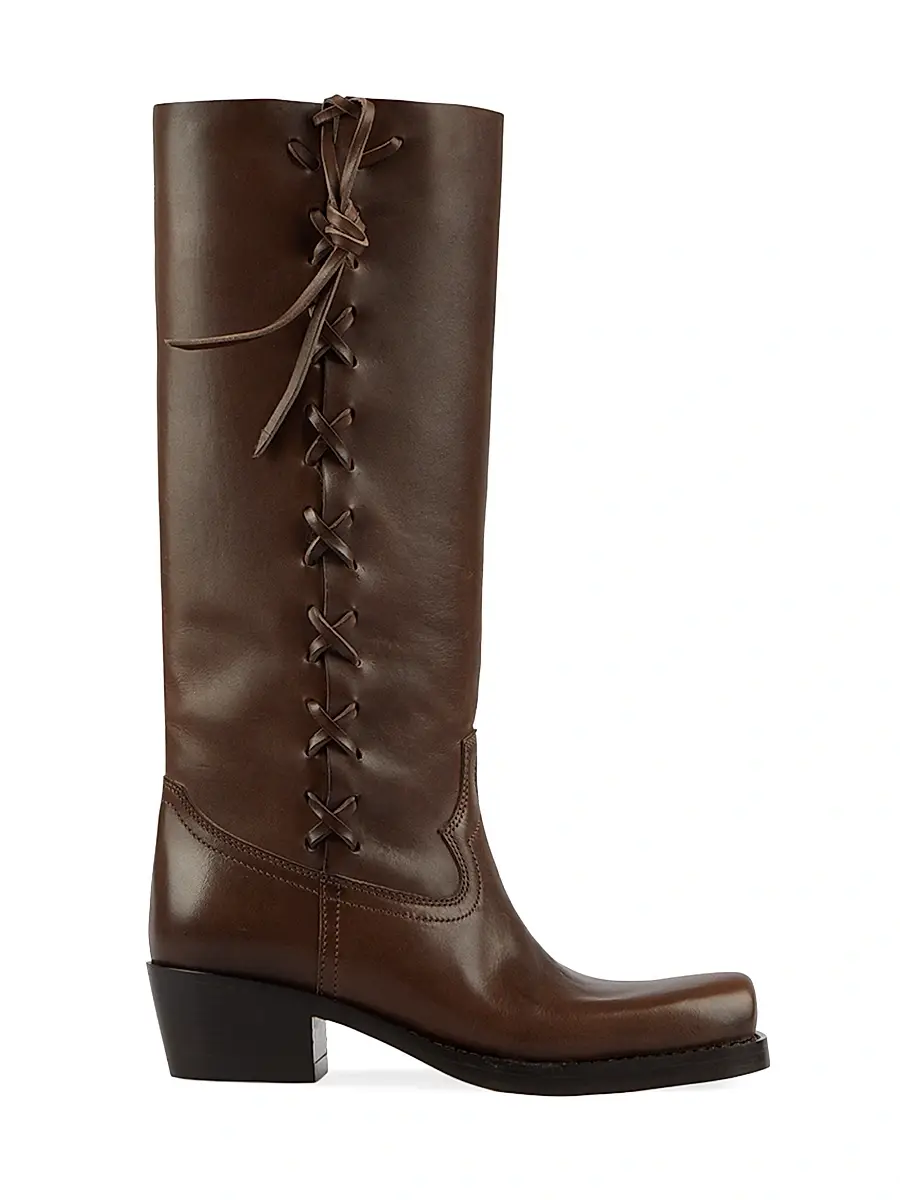 Paris Texas Women's Roxanne 45MM Lace-Up Detail Leather Boots