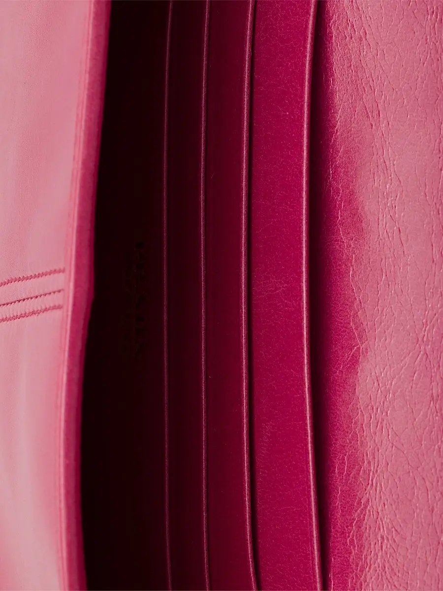 Prada Women's Leather Wallet with Shoulder Strap - Pink | Thumbnail 5 Prada Women's Leather Wallet with Shoulder Strap - Pink | Thumbnail 5