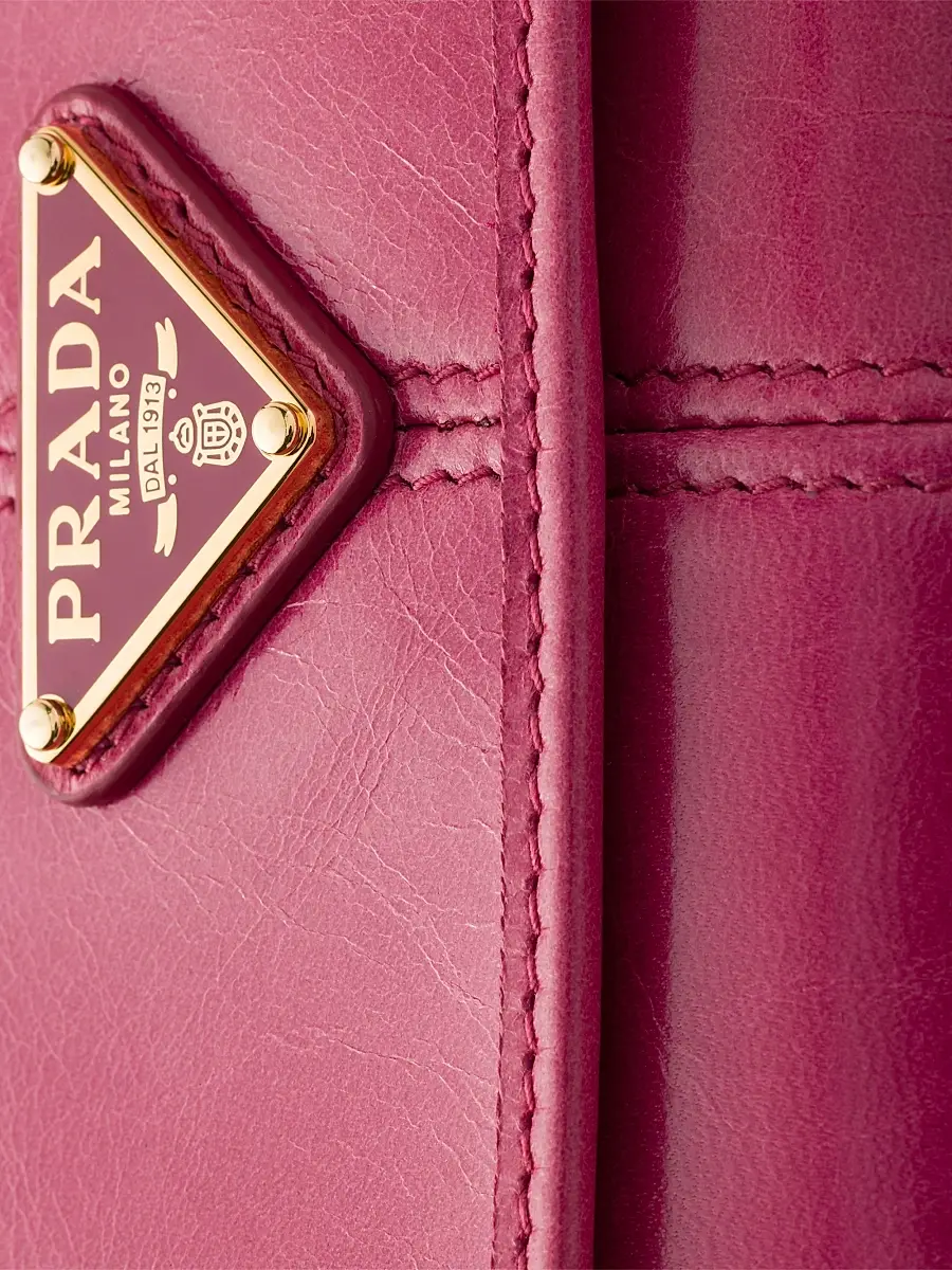 Prada Women's Leather Wallet with Shoulder Strap - Pink | Thumbnail 6 Prada Women's Leather Wallet with Shoulder Strap - Pink | Thumbnail 6