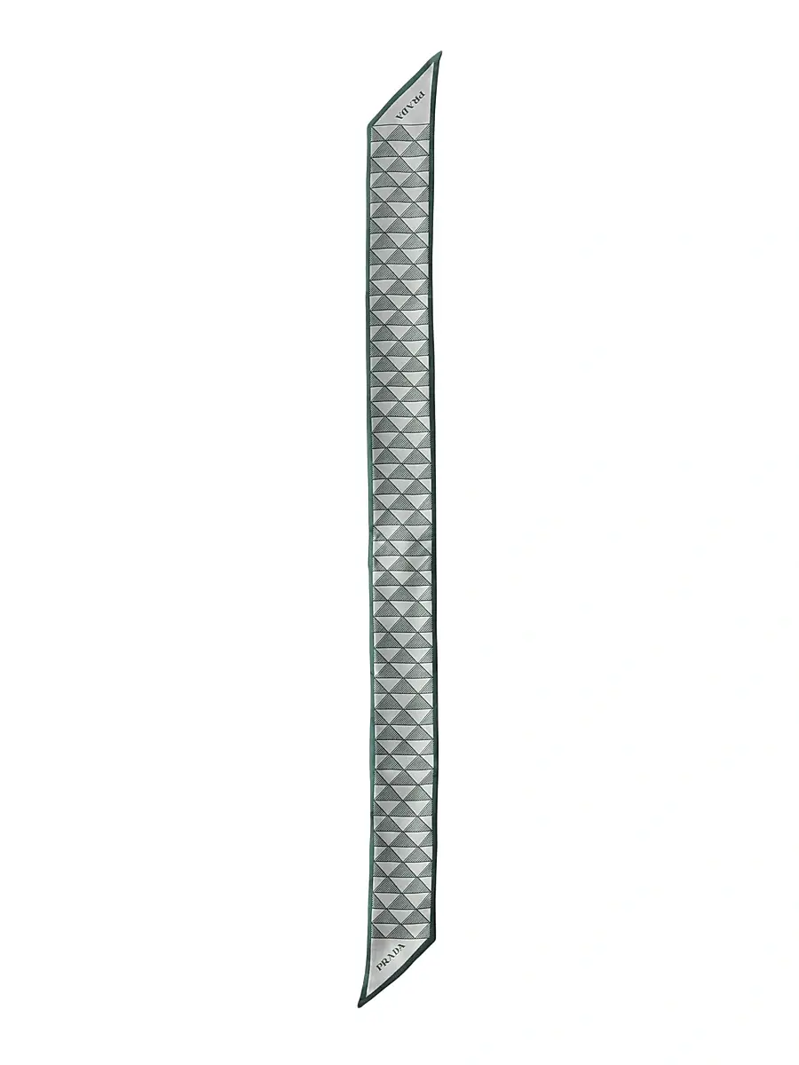 Prada Women's Printed Silk Skinny Scarf | Thumbnail 2 Prada Women's Printed Silk Skinny Scarf | Thumbnail 2