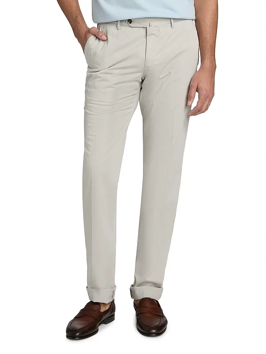 PT Torino Men's Garment-Dyed Stretch Cotton-Silk Chino Pants | Thumbnail 3