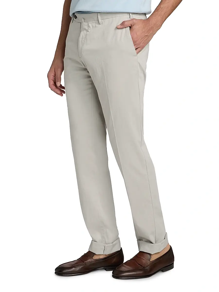 PT Torino Men's Garment-Dyed Stretch Cotton-Silk Chino Pants | Thumbnail 4