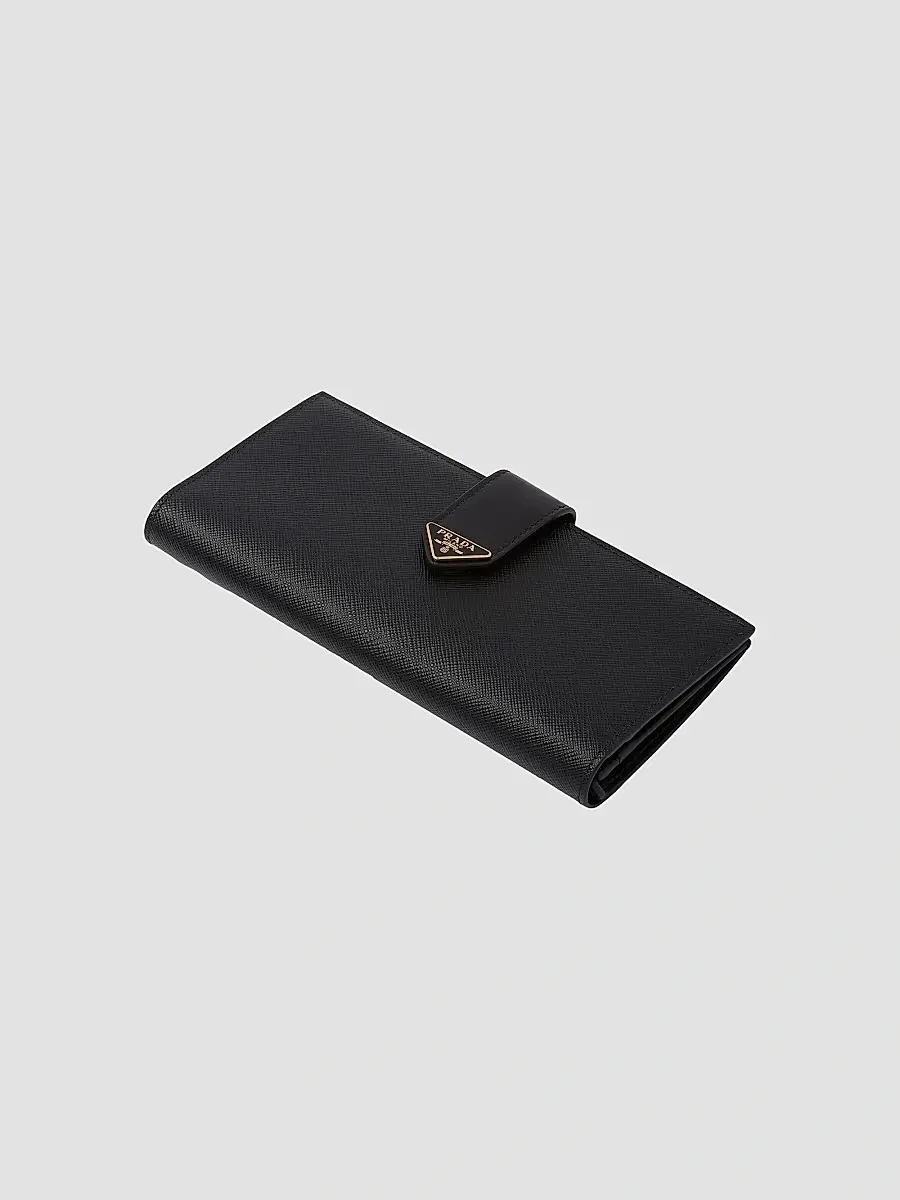 Prada Women's Large Saffiano and Leather Wallet - Black | Thumbnail 2 Prada Women's Large Saffiano and Leather Wallet - Black | Thumbnail 2