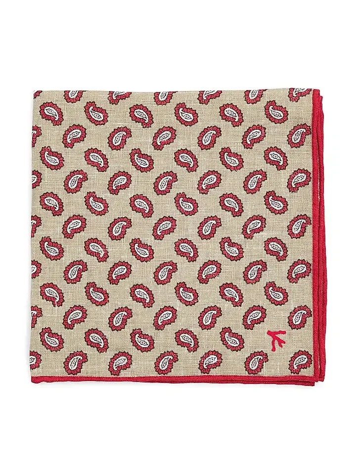 Men's Paisley Silk Pocket Sqaure