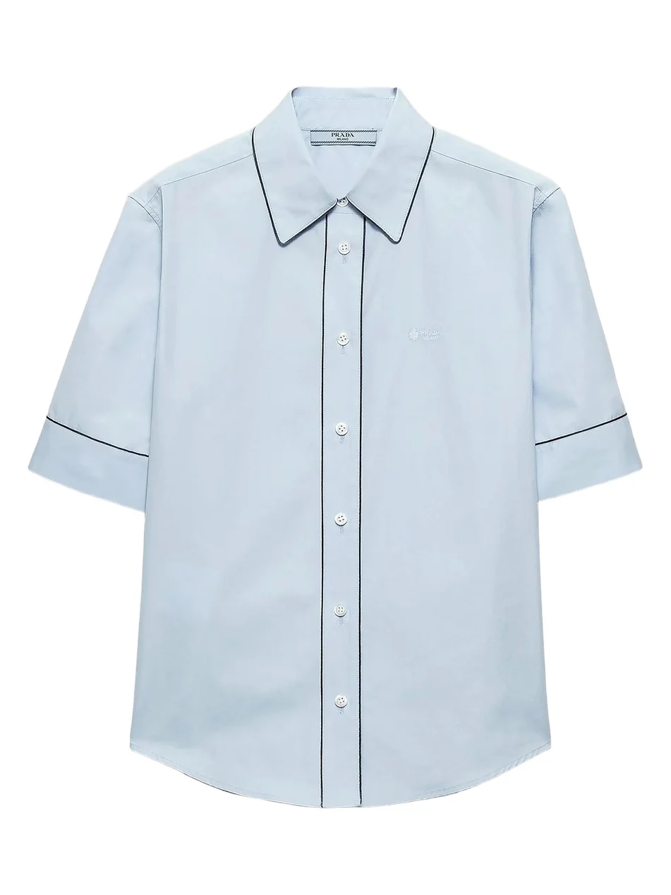 Prada Women's Short-Sleeved Poplin Shirt