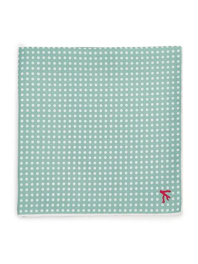 Isaia Men's Pin Dot Silk Pocket Square