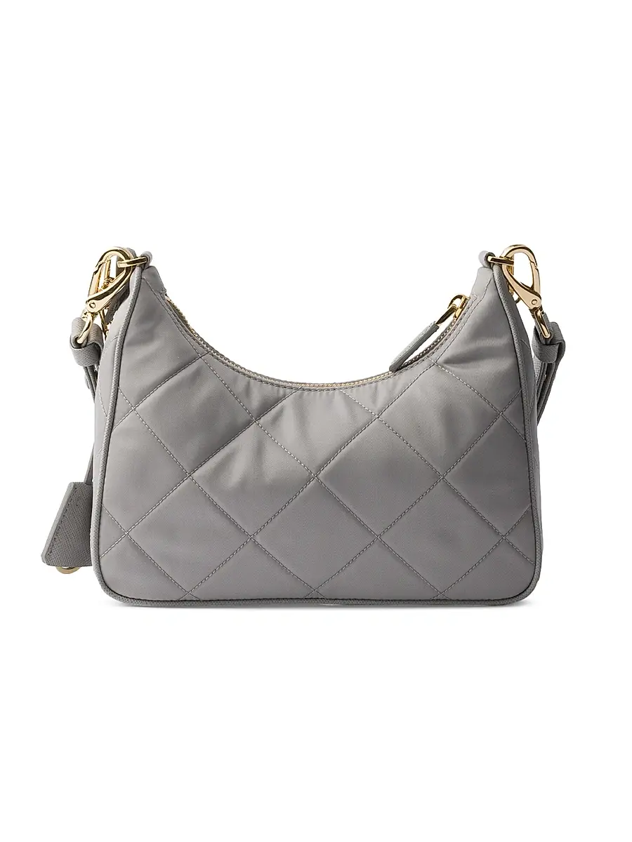 Prada Women's Re-Edition Quilted Re-Nylon Mini Shoulder Bag - Light Grey | Thumbnail 3 Prada Women's Re-Edition Quilted Re-Nylon Mini Shoulder Bag - Light Grey | Thumbnail 3