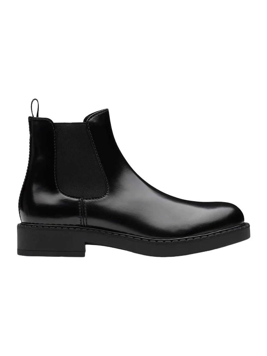 Prada Men's Brushed Leather Chelsea Boots