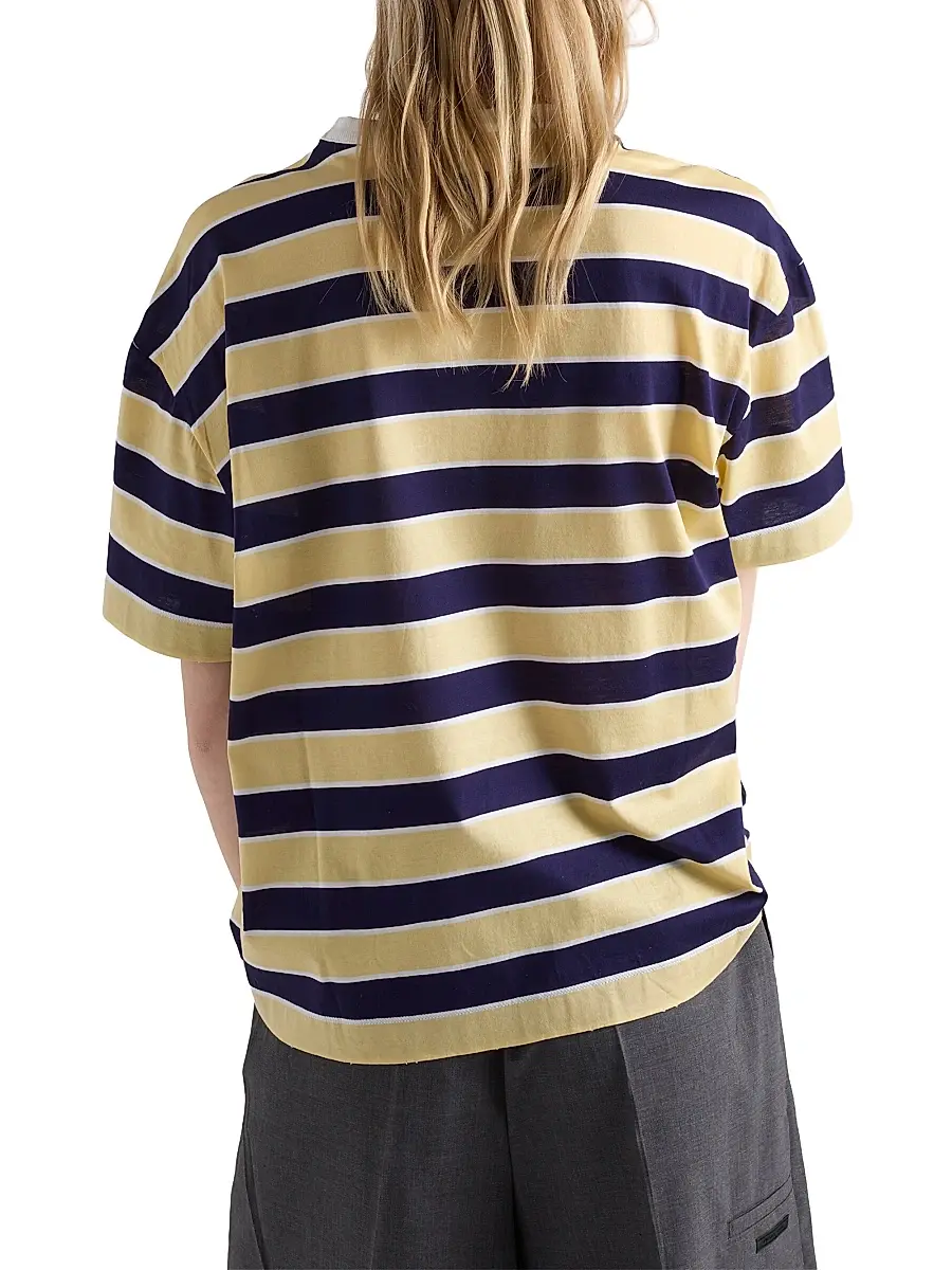 Prada Women's Bayadere Striped Lisle Cotton T-Shirt | Thumbnail 3 Prada Women's Bayadere Striped Lisle Cotton T-Shirt | Thumbnail 3