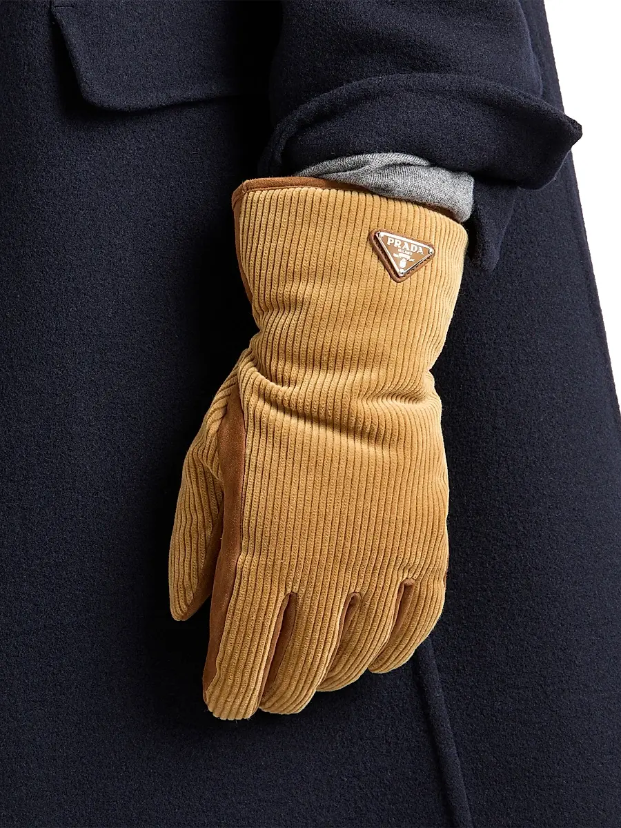 Prada Men's Corduroy Gloves | Thumbnail 2