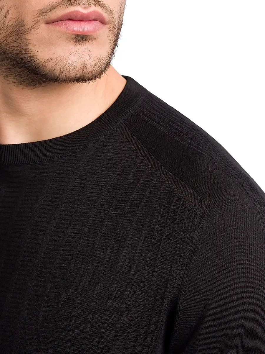Stefano Ricci Men's Silk and Cotton Superior Crewneck Sweater - Black | Thumbnail 5 Stefano Ricci Men's Silk and Cotton Superior Crewneck Sweater - Black | Thumbnail 5