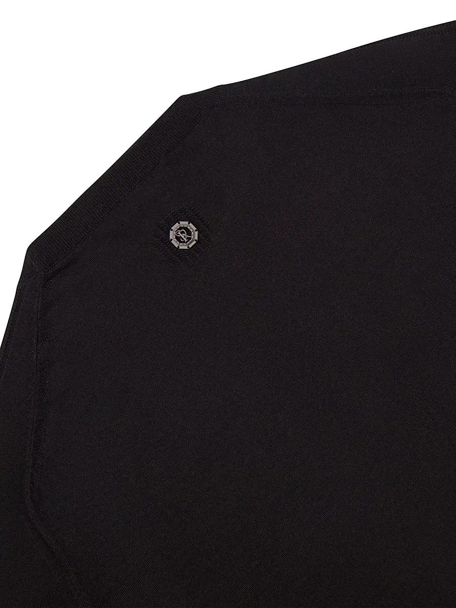 Stefano Ricci Men's Silk and Cotton Superior Crewneck Sweater - Black | Thumbnail 7 Stefano Ricci Men's Silk and Cotton Superior Crewneck Sweater - Black | Thumbnail 7