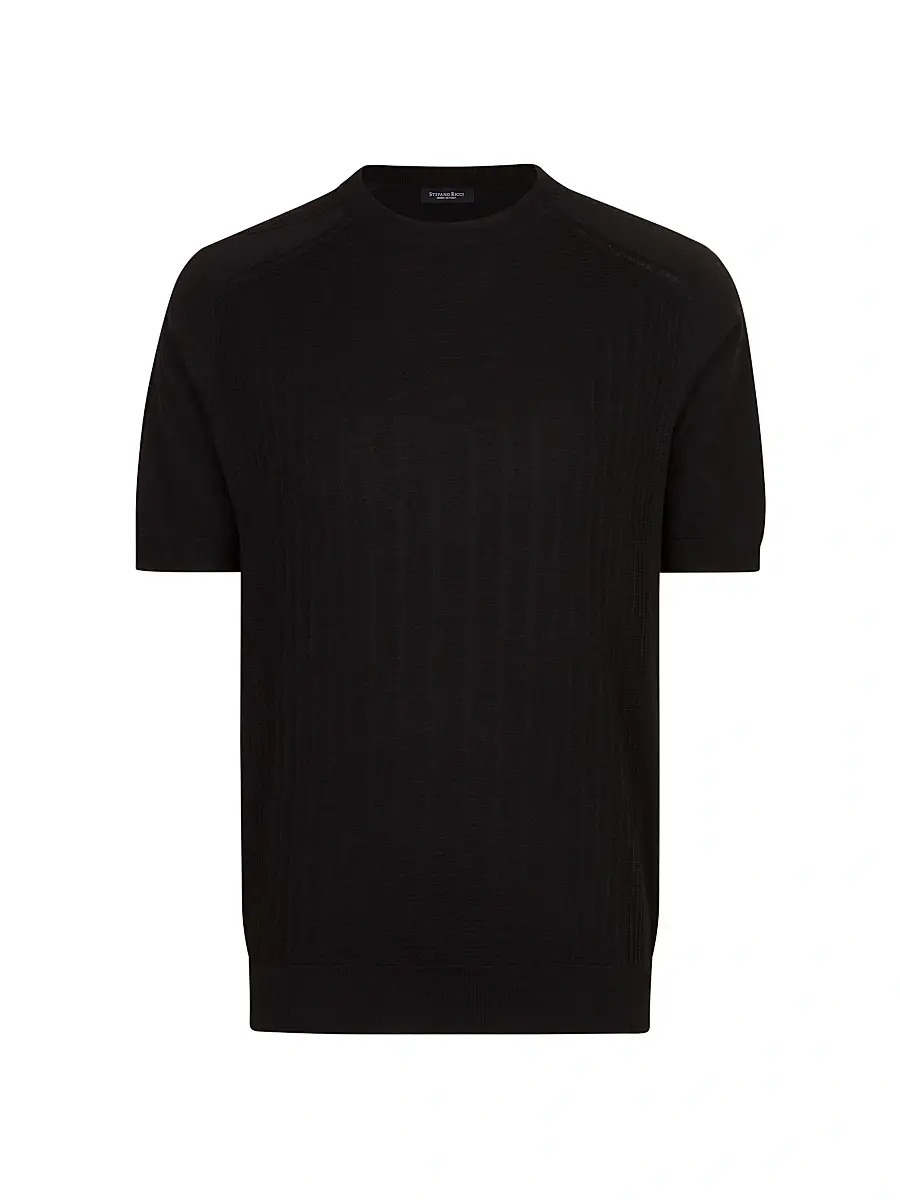 Stefano Ricci Men's Silk and Cotton Superior Crewneck Sweater - Black | Image 1 Stefano Ricci Men's Silk and Cotton Superior Crewneck Sweater - Black | Image 1