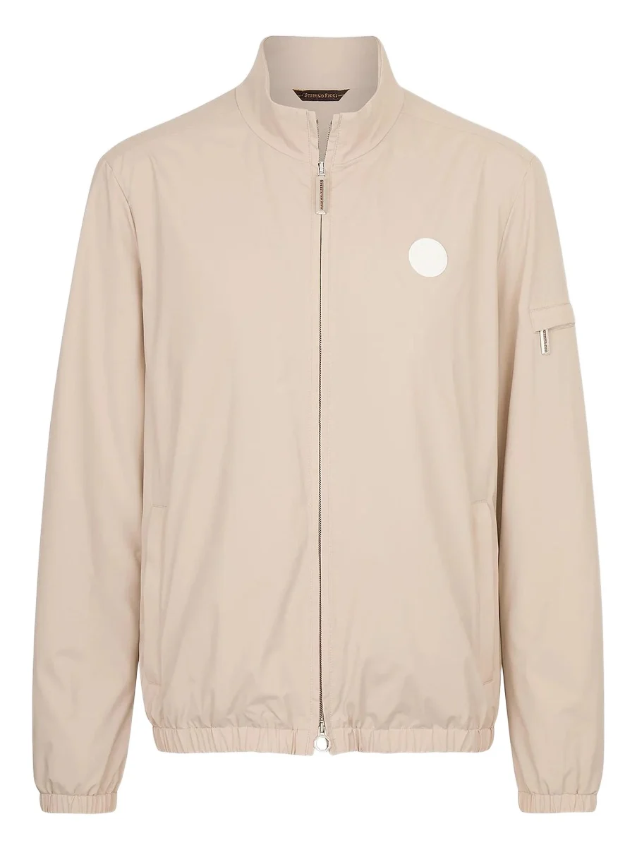 Men's Windbreaker Jacket with Zip Closure - Beige Men's Windbreaker Jacket with Zip Closure - Beige