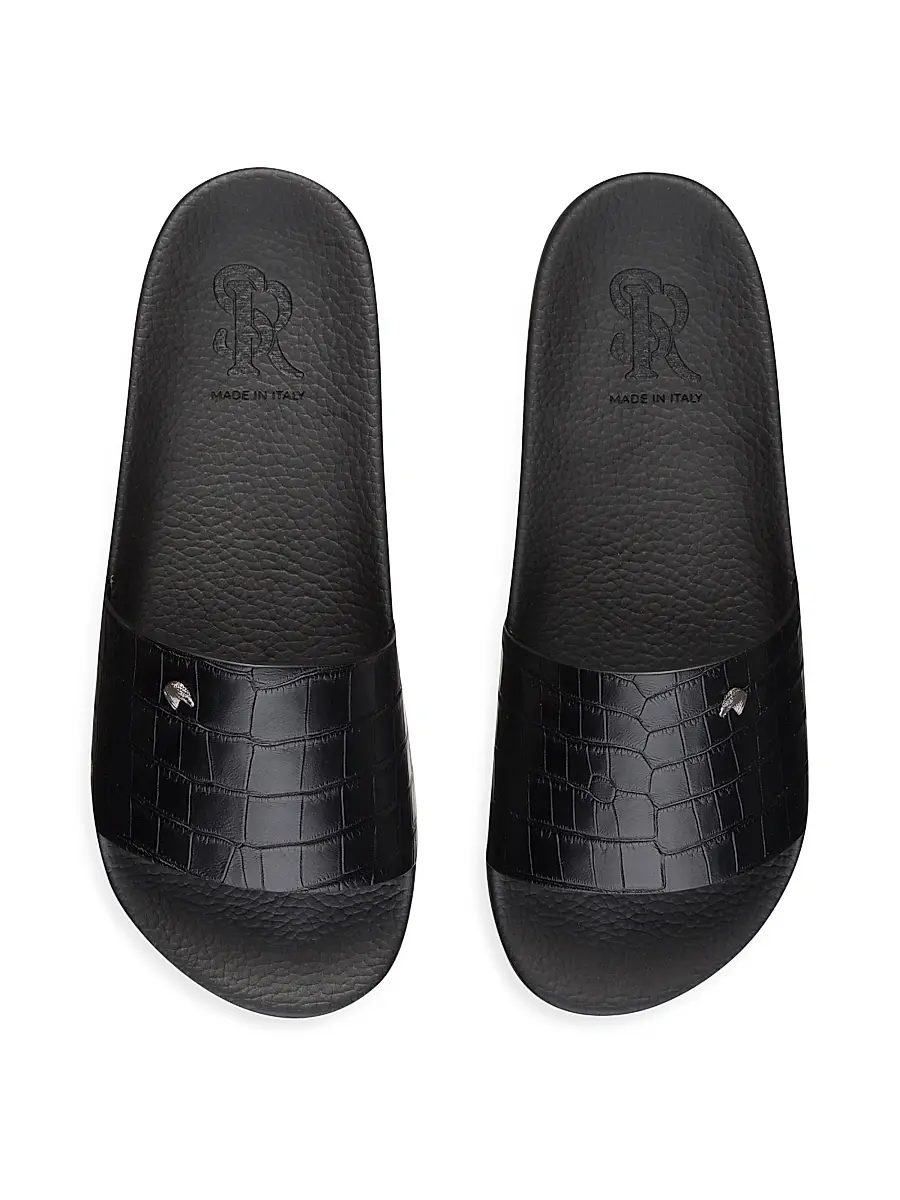 Stefano Ricci Men's Crocodile Leather Slides | Thumbnail 4 Stefano Ricci Men's Crocodile Leather Slides | Thumbnail 4