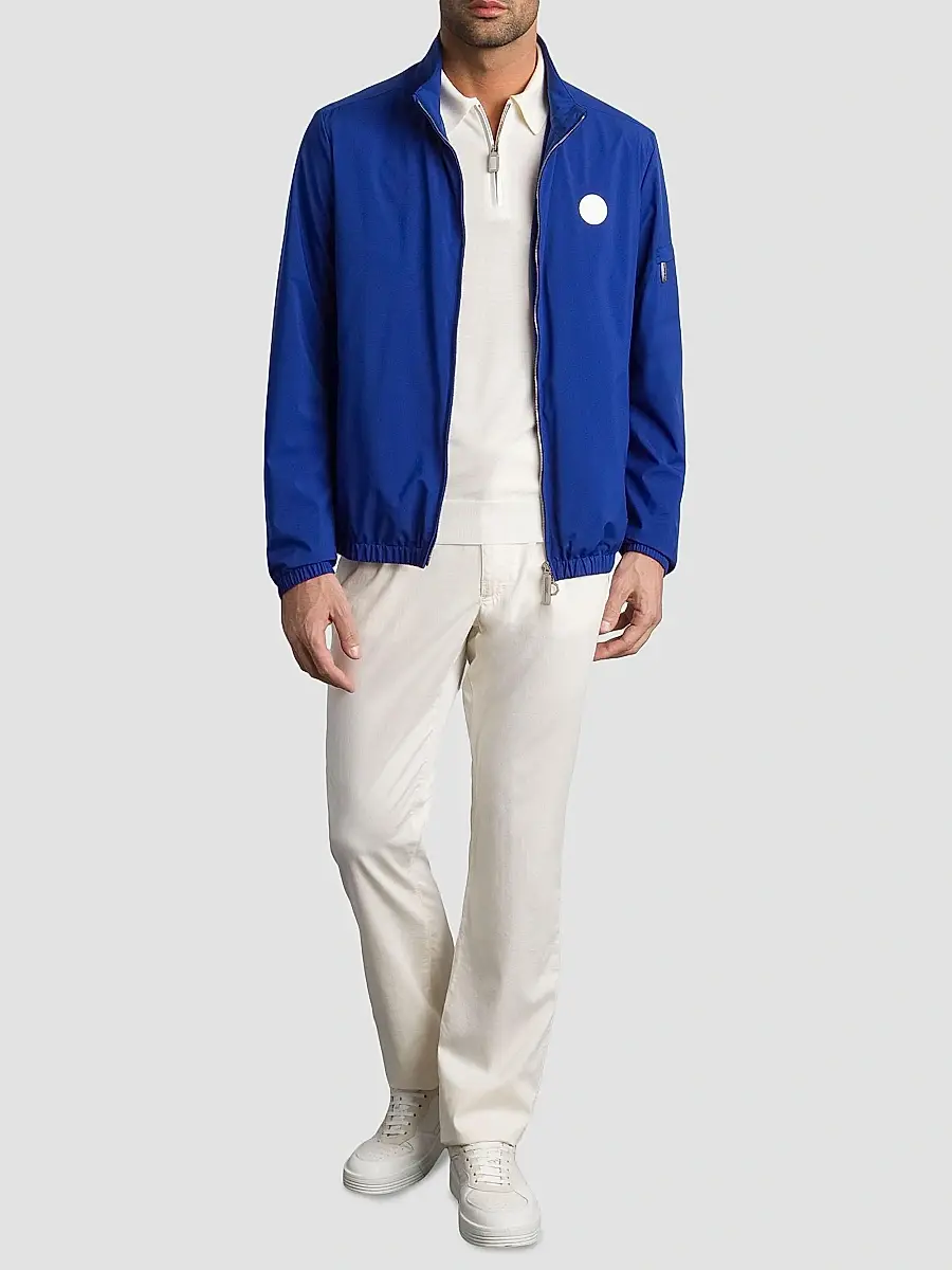 Stefano Ricci Men's Windbreaker Jacket with Zip Closure - Traffic Blue | Thumbnail 9 Stefano Ricci Men's Windbreaker Jacket with Zip Closure - Traffic Blue | Thumbnail 9