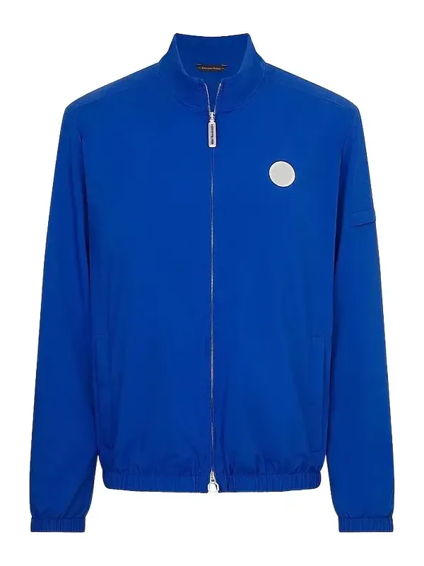 Men's Windbreaker Jacket with Zip Closure - Traffic Blue