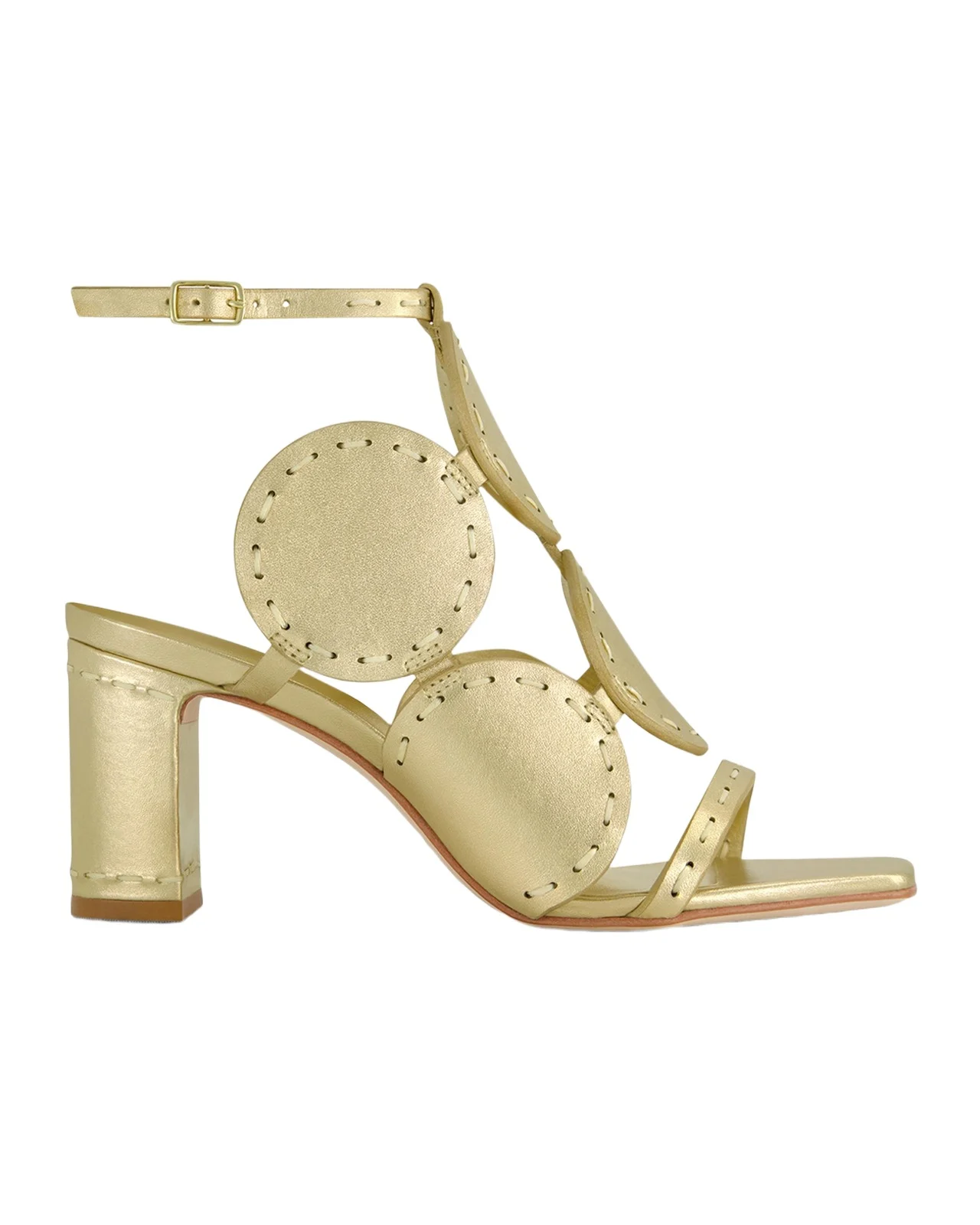 Bernardo 1946 New Moon Circle Metallic Leather Sandals