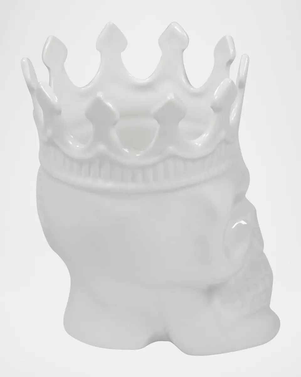 Thompson Ferrier White Louise Skull Candle, 23.3 oz. - Rose de Vents Scent | Thumbnail 3