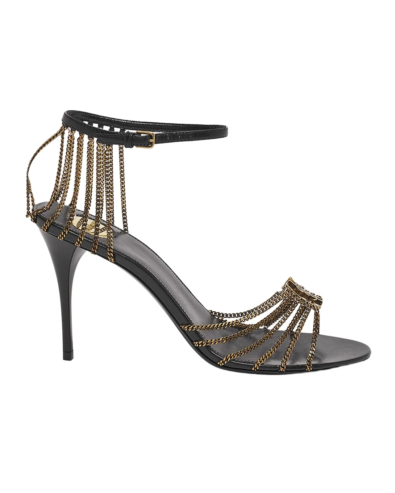 Saint Laurent Babylone Strappy Chain YSL Stiletto Sandals