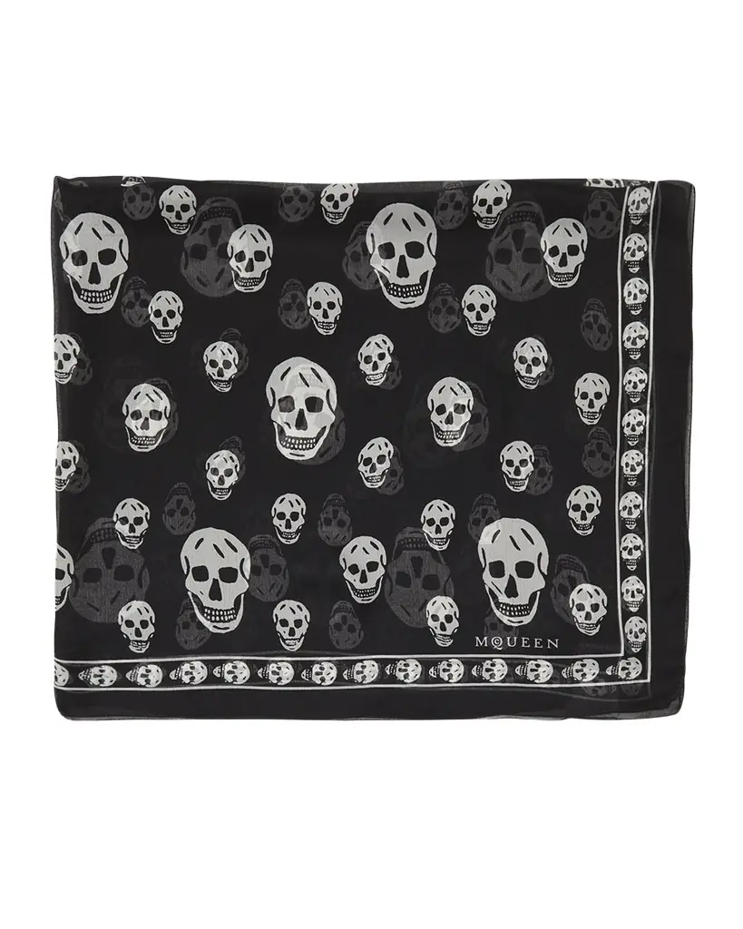 Alexander McQueen Classic Skull Silk Scarf | Image 1 Alexander McQueen Classic Skull Silk Scarf | Image 1