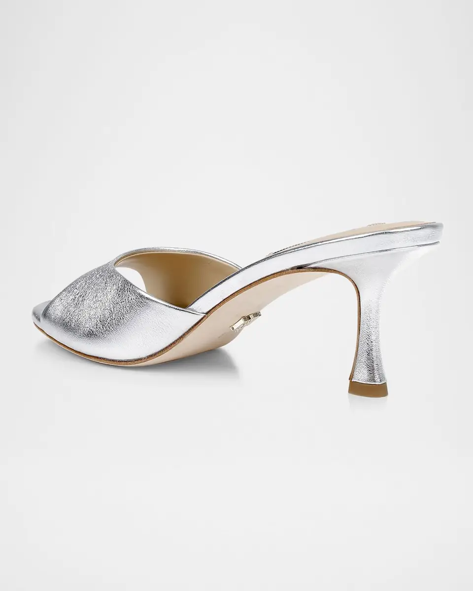 BADGLEY MISCHKA Draya Leather Kitten-Heel Mules | Thumbnail 3