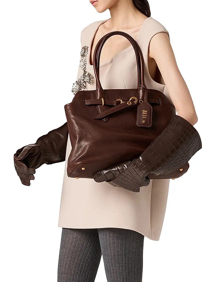 Miu Miu Women's Aventure Nappa Leather Shoulder Bag | Thumbnail 2 Miu Miu Women's Aventure Nappa Leather Shoulder Bag | Thumbnail 2