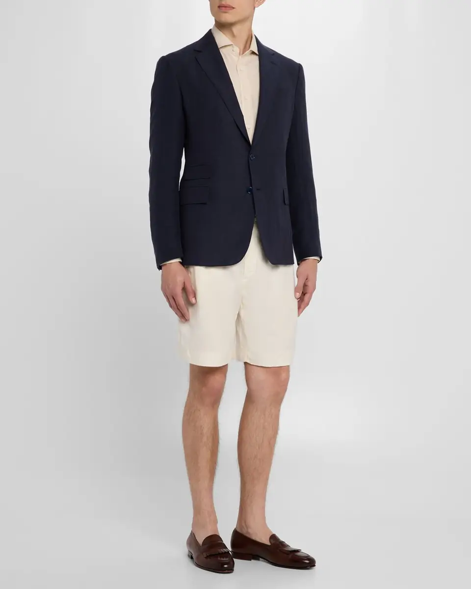 Ralph Lauren Purple Label Men's Kent Hand-Tailored Silk-Linen Jacket | Thumbnail 2 Ralph Lauren Purple Label Men's Kent Hand-Tailored Silk-Linen Jacket | Thumbnail 2