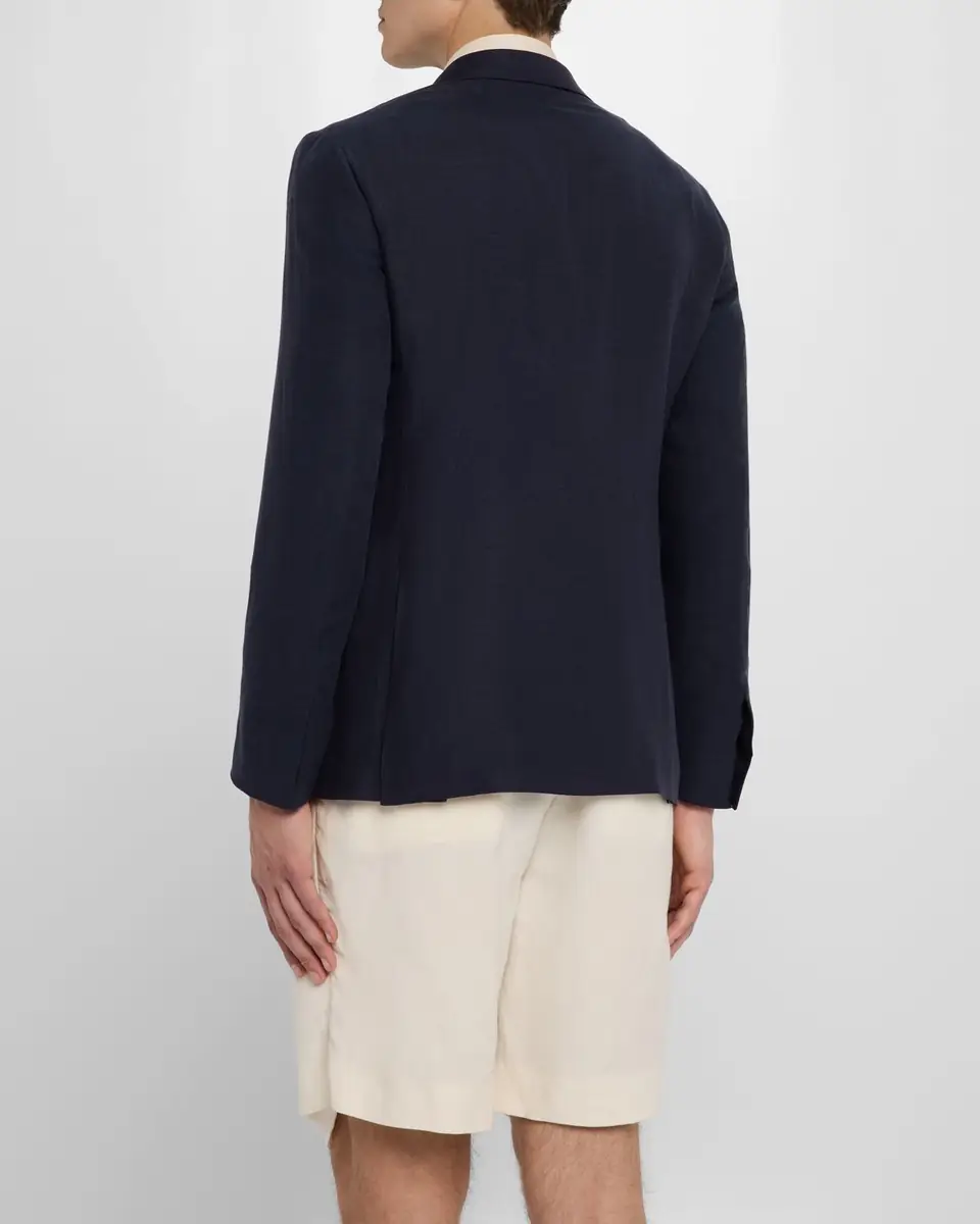Ralph Lauren Purple Label Men's Kent Hand-Tailored Silk-Linen Jacket | Thumbnail 3 Ralph Lauren Purple Label Men's Kent Hand-Tailored Silk-Linen Jacket | Thumbnail 3