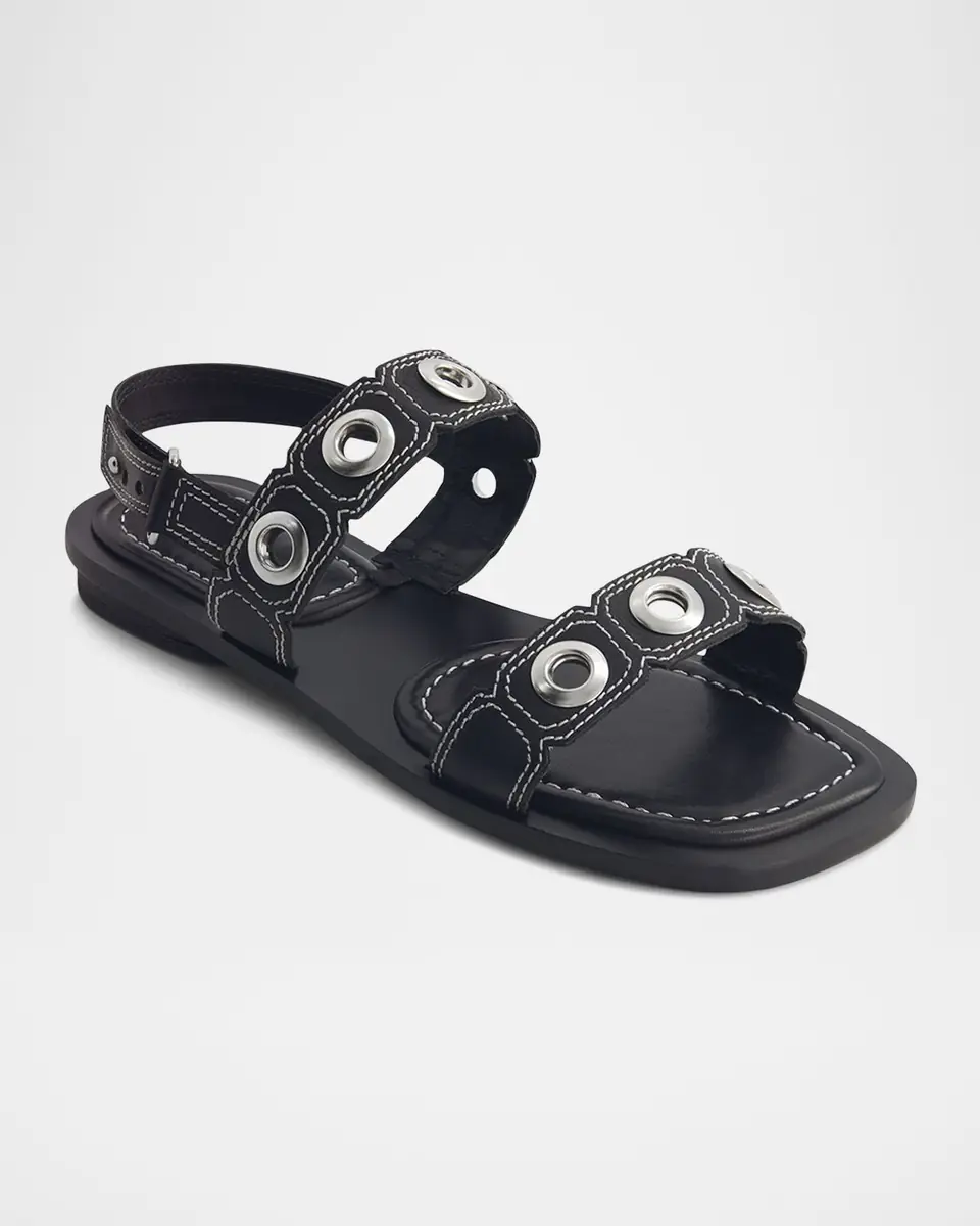 Bernardo 1946 Acro Leather Flat Slingback Sandals | Thumbnail 2 Bernardo 1946 Acro Leather Flat Slingback Sandals | Thumbnail 2