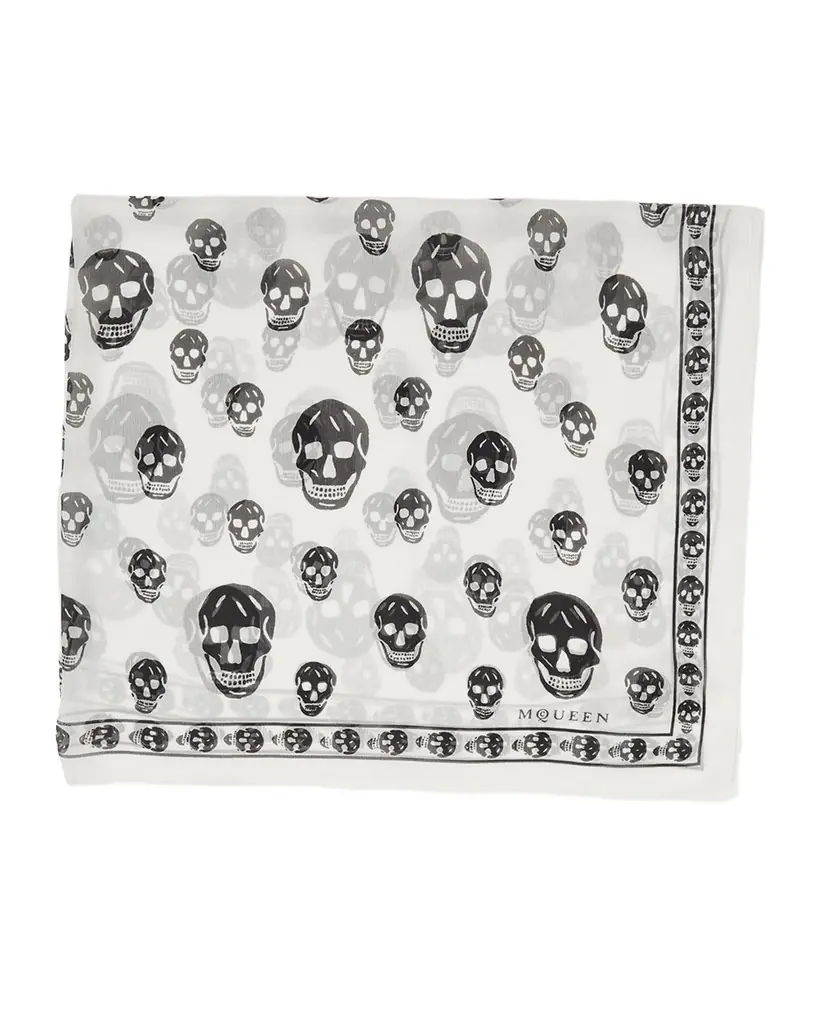 Alexander McQueen Classic Skull Silk Scarf | Image 1 Alexander McQueen Classic Skull Silk Scarf | Image 1