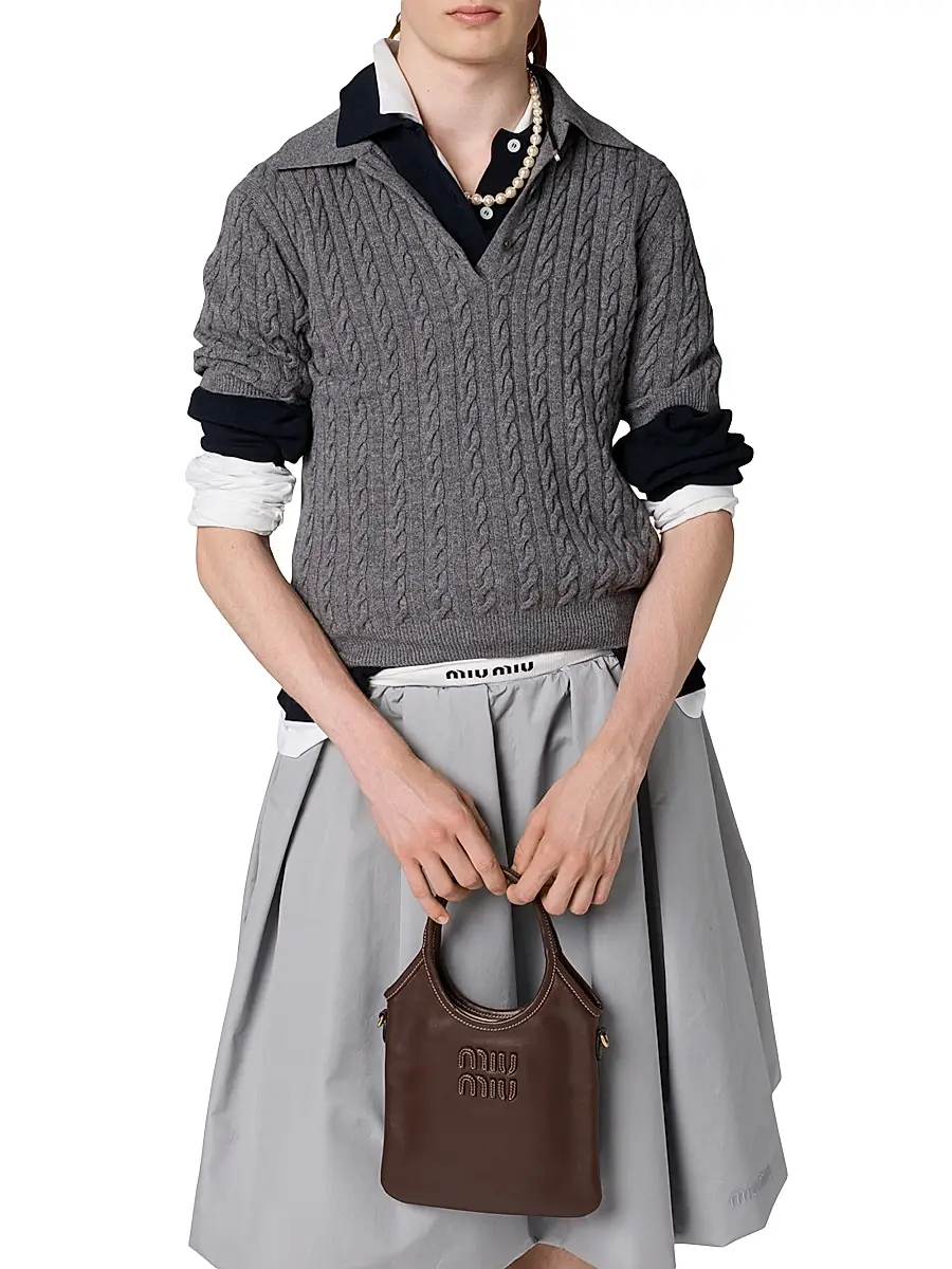 Miu Miu Women's Ivy Leather Top Handle Bag | Thumbnail 2 Miu Miu Women's Ivy Leather Top Handle Bag | Thumbnail 2