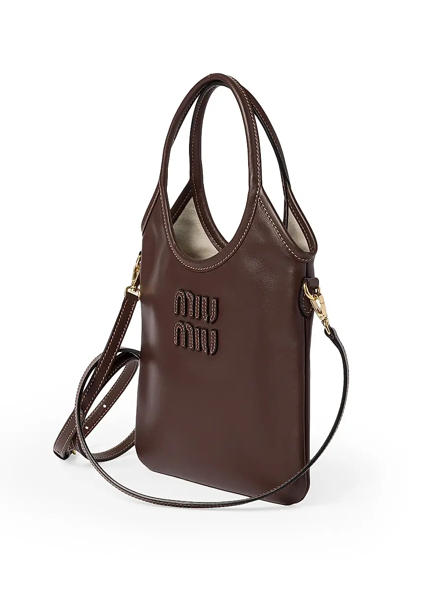 Miu Miu Women's Ivy Leather Top Handle Bag | Thumbnail 4 Miu Miu Women's Ivy Leather Top Handle Bag | Thumbnail 4