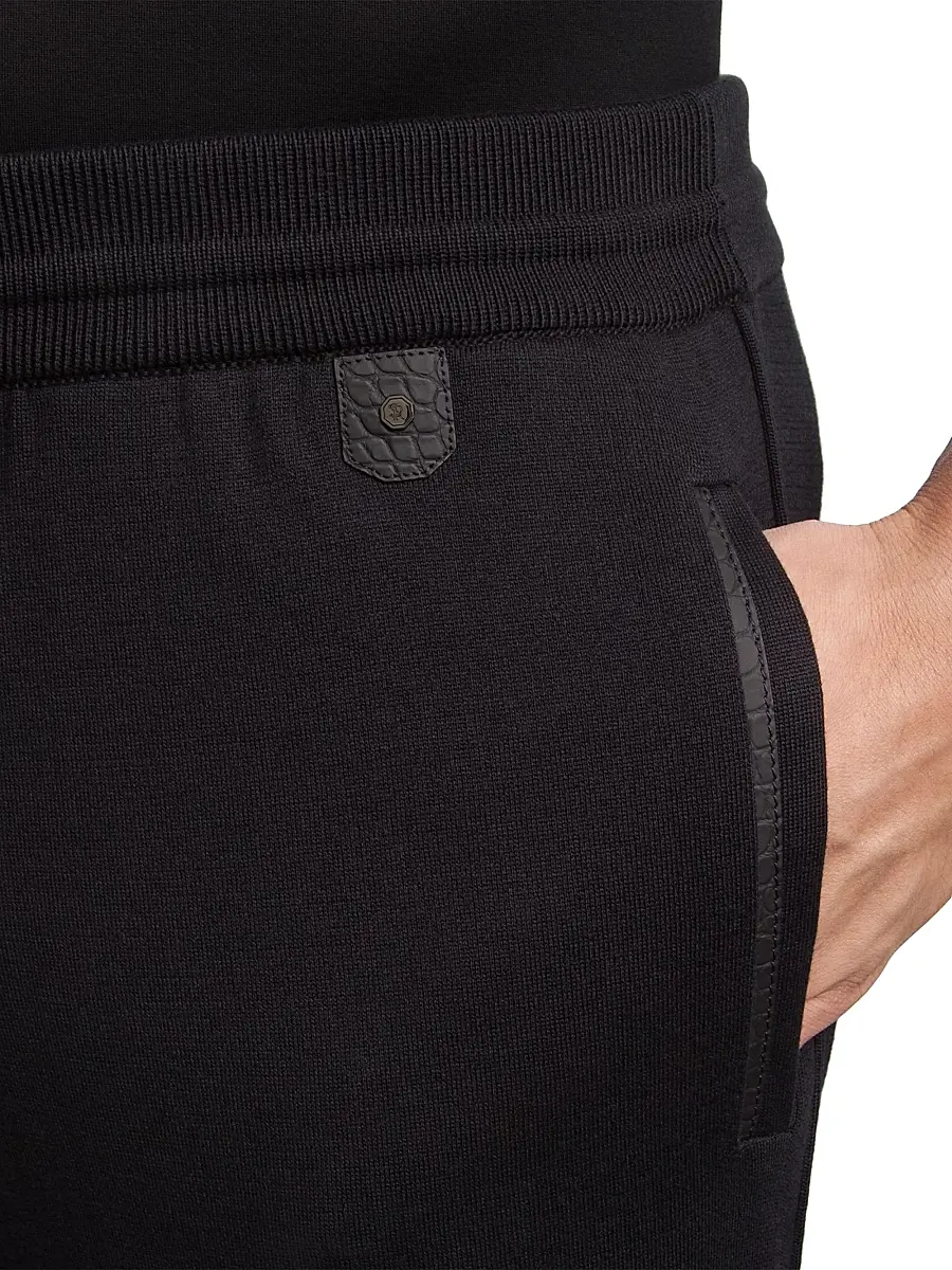 Stefano Ricci Men's Knitted Classic Croc Details Jogging Trousers | Thumbnail 5