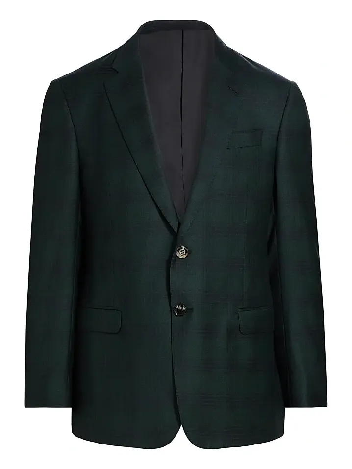Giorgio Armani Men's Plaid Wool-Cashmere Single-Breasted Blazer