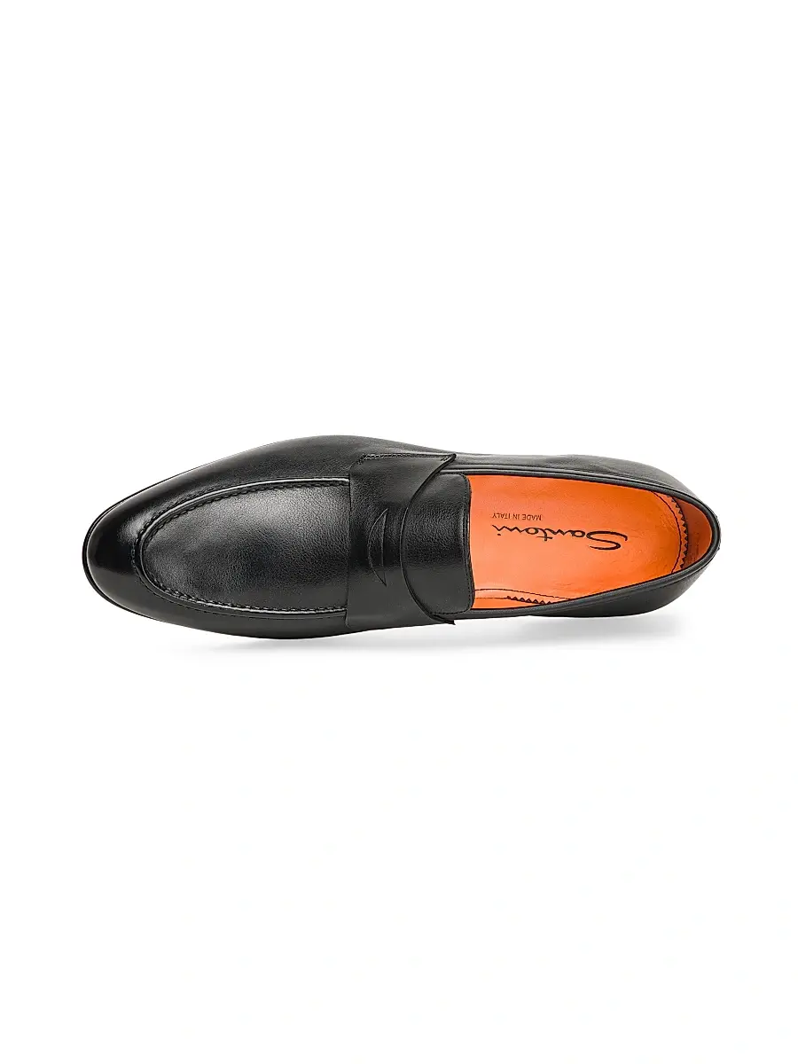 Santoni Men's Leather Penny Loafers | Thumbnail 3